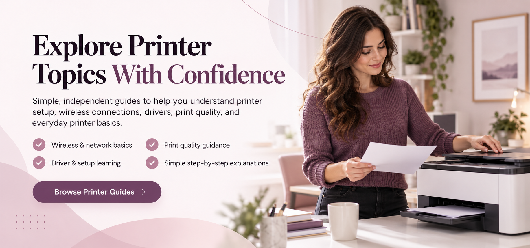Printer guides banner